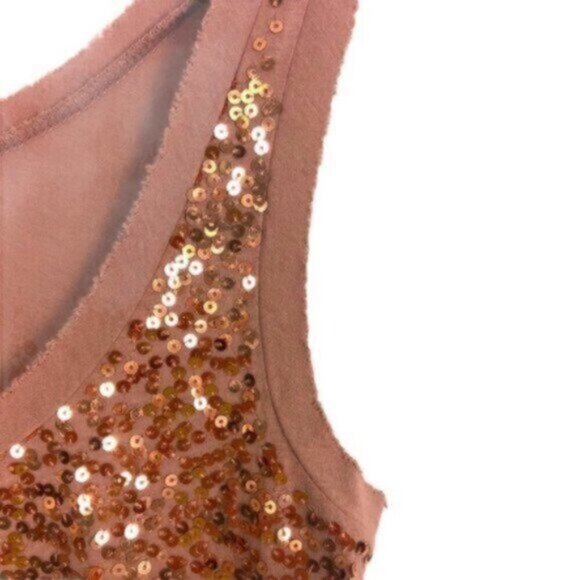 J. Crew | Women's Rose Gold Sequin Sleeveless Tank Top Size XS - Picture 3 of 5